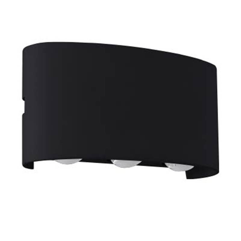 Arandela Nordecor Ranne Facho Duplo Preta 18 watts 3000K IP65 Bivolt 80x165x40mm 2337