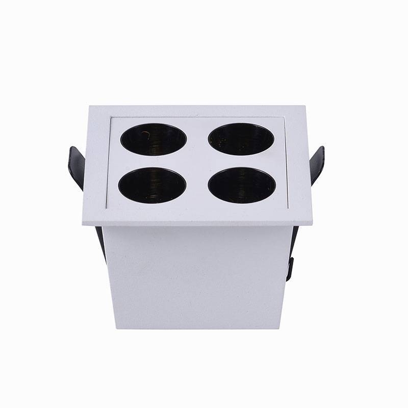 Embutido Nordecor Downlight Powerus 4 Focos 8 watts Branco e Preto 3000K IRC90 38° Bivolt 75x75x50mm 6379