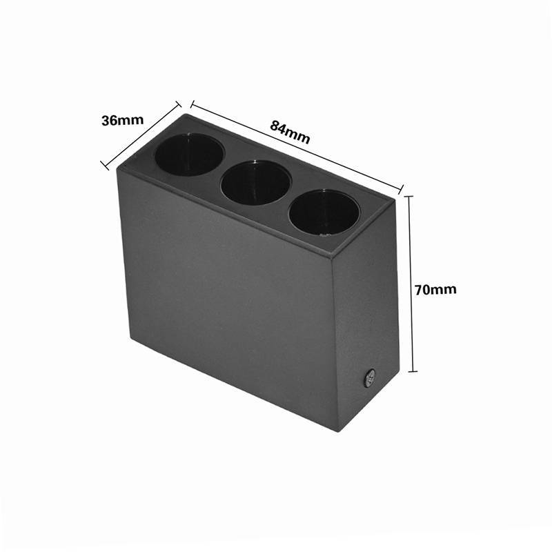  Spot Sobrepor Nordecor Downlight Powerus 3 Focos 6 watts 3000K Preto IRC90 38° Bivolt 84x36x70mm 6400