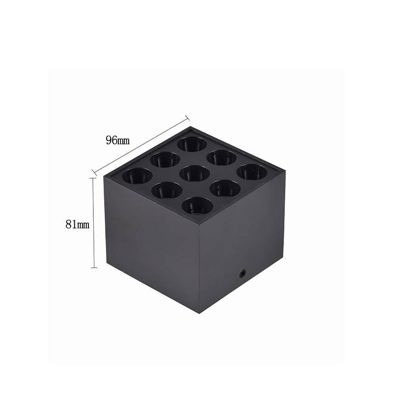  Spot Sobrepor Nordecor Downlight Powerus 9 Focos 18 watts 3000K Preto IRC90 38° Bivolt 96x96x81mm 6388