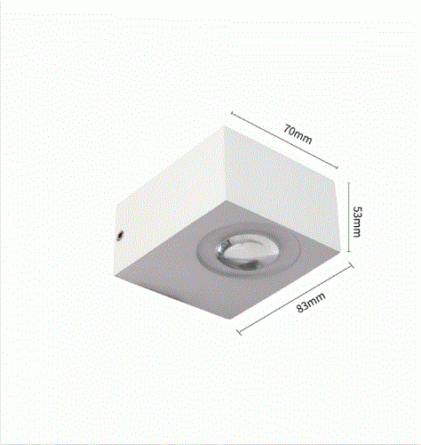 Arandela Nordecor Foluí Branco Retangular Facho Duplo 6 watts 3000K IP65 Bivolt 53x70x83mm 2005