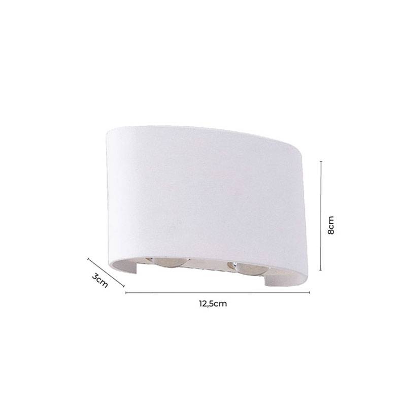 Arandela Nordecor Ranne Facho Duplo Branca 12 watts 3000K IP65 Bivolt 80x125x30mm 2214