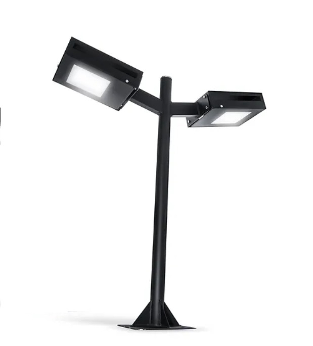 Poste Tubo Redondo Belly Iluminação Tubo 3'' com 02 Pétalas 2L E27 6 metros PST-600/2B