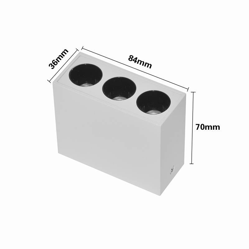  Spot Sobrepor Nordecor Downlight Powerus 3 Focos 6 watts 3000K Branco e Preto IRC90 38° Bivolt 84x36x70mm 6399