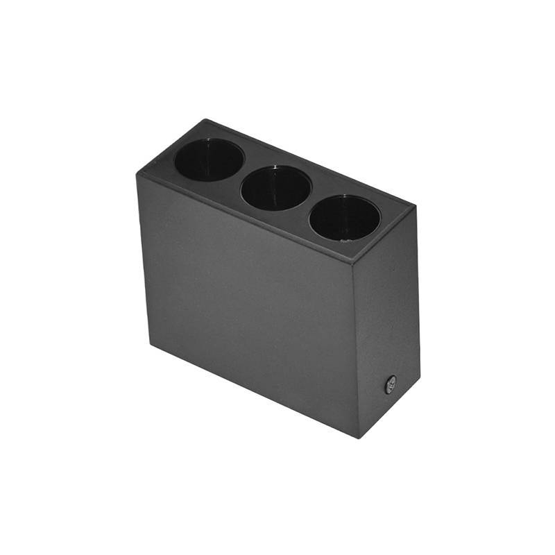  Spot Sobrepor Nordecor Downlight Powerus 3 Focos 6 watts 3000K Preto IRC90 38° Bivolt 84x36x70mm 6400