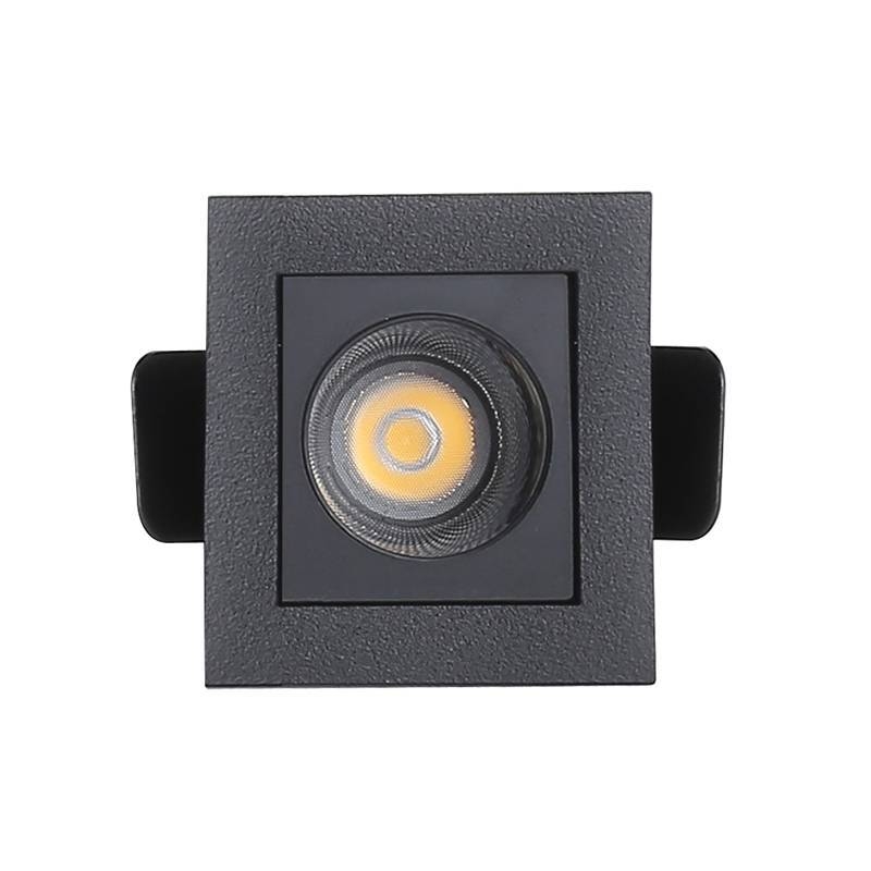 Embutido Nordecor Downlight Powerus Preto 2 watts 3000K IRC90 38° Bivolt 46x46x52mm 6370