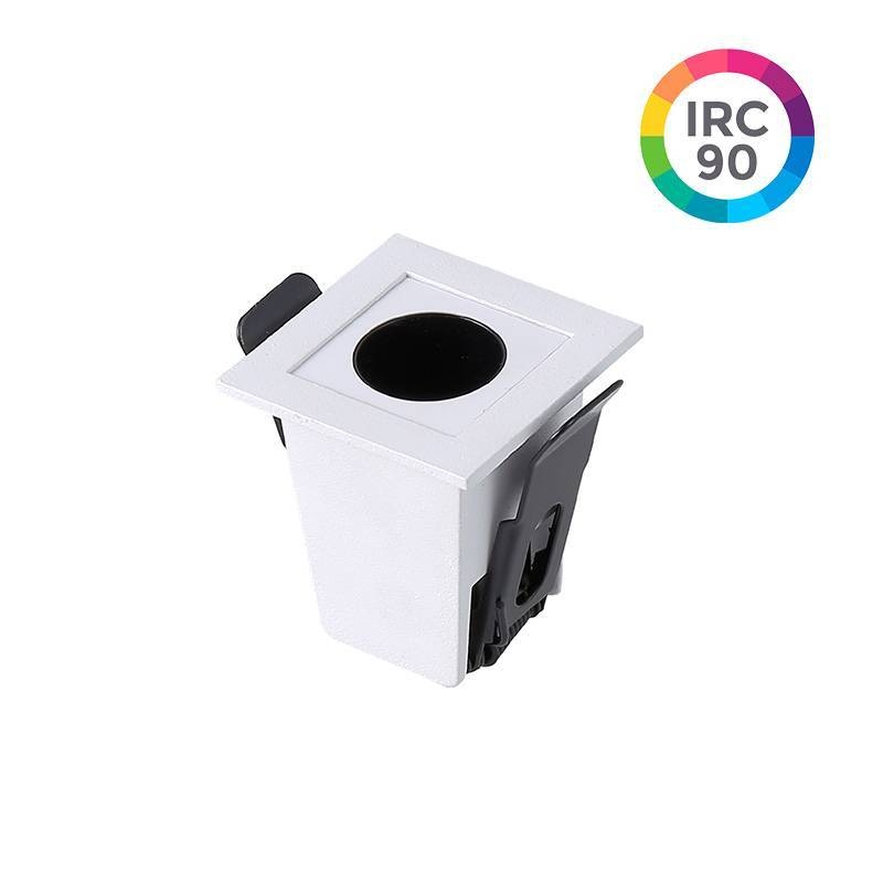 Embutido Nordecor Downlight Powerus Branco e Preto 2 watts 3000K IRC90 38° Bivolt 46x46x52mm 6369