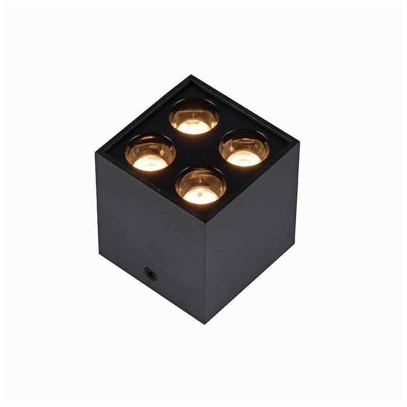  Spot Sobrepor Nordecor Downlight Powerus 4 Focos 8 watts Preto 3000K IRC90 38° Bivolt 66x66x71mm 6386