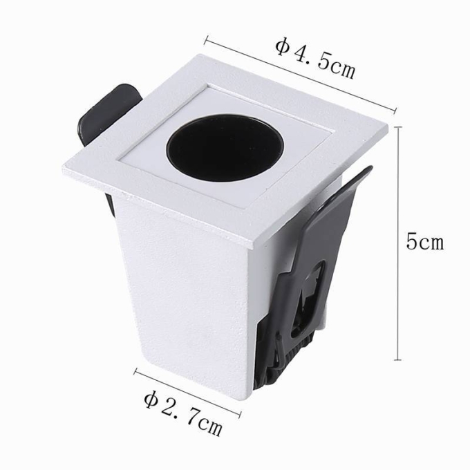 Embutido Nordecor Downlight Powerus Branco e Preto 2 watts 3000K IRC90 38° Bivolt 46x46x52mm 6369