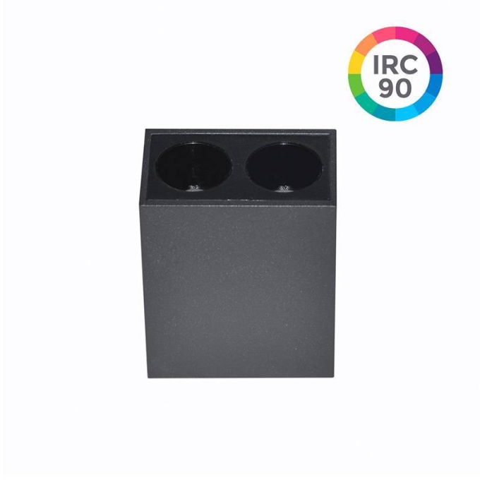  Spot Sobrepor Nordecor Downlight Powerus 2 Focos 4 watts 3000K Preto IRC90 35° Bivolt 55x36x70mm 6398