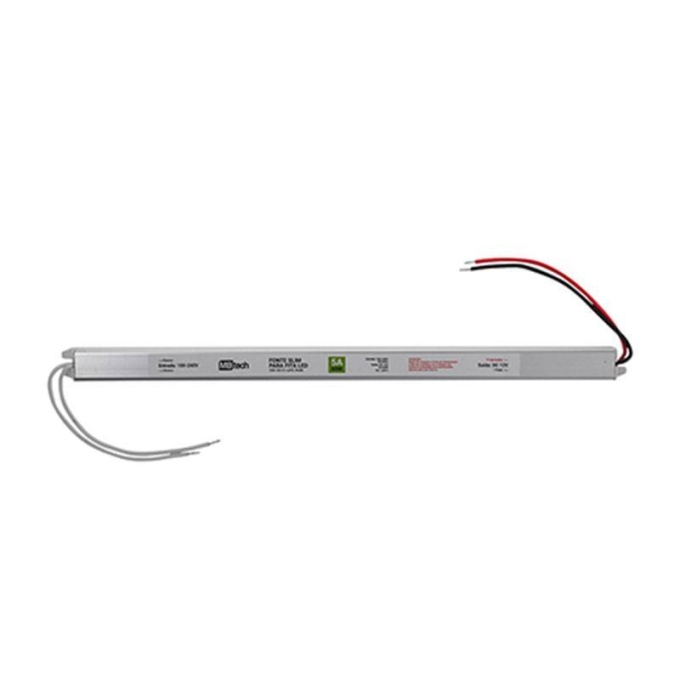 Fonte 24V Slim Nordecor 2,5A 60 watts IP20  312x18x18mm (Ultra Fina) 7069