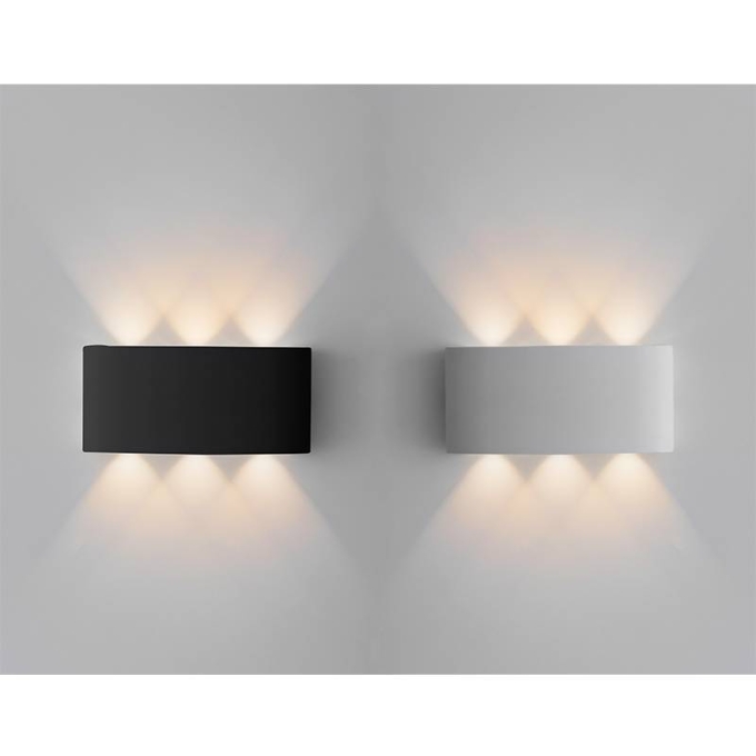 Arandela Nordecor Ranne Facho Duplo Preta 18 watts 3000K IP65 Bivolt 80x165x40mm 2337