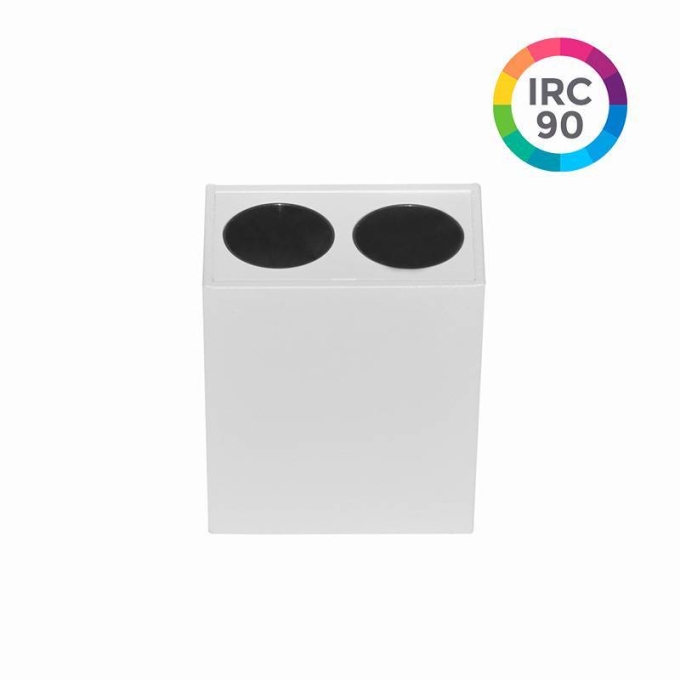  Spot Sobrepor Nordecor Downlight Powerus 2 Focos 4 watts 3000K Branco e Preto IRC90 38° Bivolt 55x36x70mm 6397