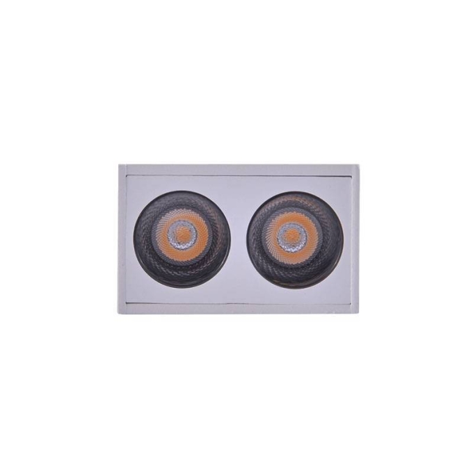  Spot Sobrepor Nordecor Downlight Powerus 2 Focos 4 watts 3000K Branco e Preto IRC90 38° Bivolt 55x36x70mm 6397