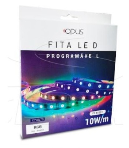 Fita de LED Opus Programável 10 watts/m 12V RGBW 60 Leds IP20 (Rolo 5 metros) OPS 85551