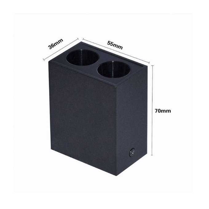  Spot Sobrepor Nordecor Downlight Powerus 2 Focos 4 watts 3000K Preto IRC90 35° Bivolt 55x36x70mm 6398