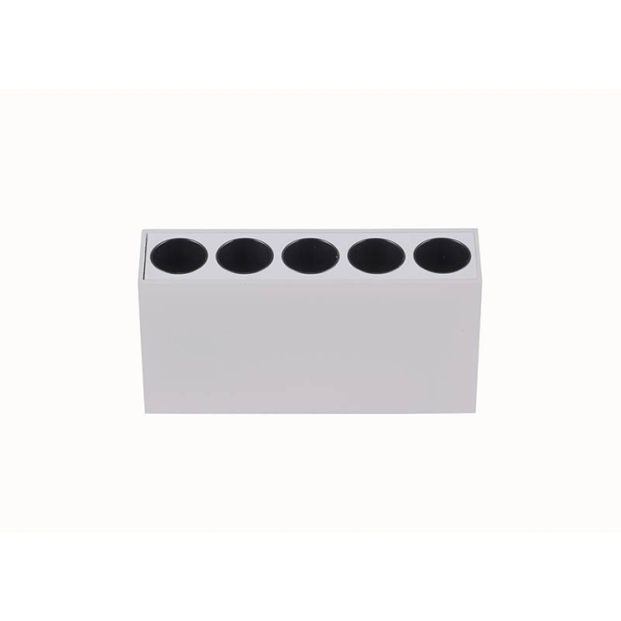  Spot Sobrepor Nordecor Downlight Powerus 5 Focos 10 watts 3000K Branco e Preto IRC90 38° Bivolt 137x35x70mm 6389