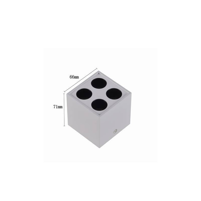  Spot Sobrepor Nordecor Downlight Powerus 4 Focos 8 watts Branco e Preto 3000K IRC90 38° Bivolt 66x66x71mm 6385