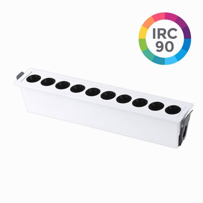 Embutido Nordecor Downlight Powerus 10 Focos 20 watts Branco e Preto 3000K IRC90 38° Bivolt 280x45x50mm 6377