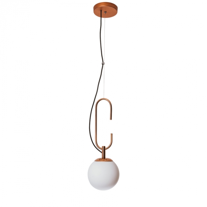 Pendente Usina Quíron Globo Ø200/Gancho 230mm 1L E27 200X460mm 16608/1