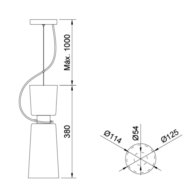 Pendente Usina Cacharrel 1L E27 Ø125X380mm 16716/12