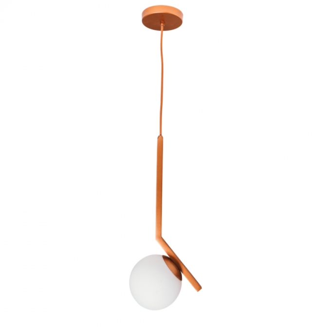 Pendente Usina Angular Globo Ø140mm 1L E27 Ø140X190X490mm 16455/1