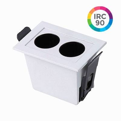 Embutido Nordecor Downlight Powerus 2 Focos 4 watts Branco e Preto 3000K IRC90 38° Bivolt 69x46x52mm 6371