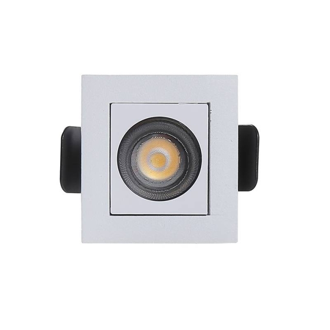 Embutido Nordecor Downlight Powerus Branco e Preto 2 watts 3000K IRC90 38° Bivolt 46x46x52mm 6369