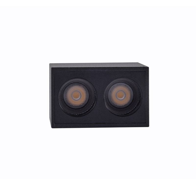  Spot Sobrepor Nordecor Downlight Powerus 2 Focos 4 watts 3000K Preto IRC90 35° Bivolt 55x36x70mm 6398