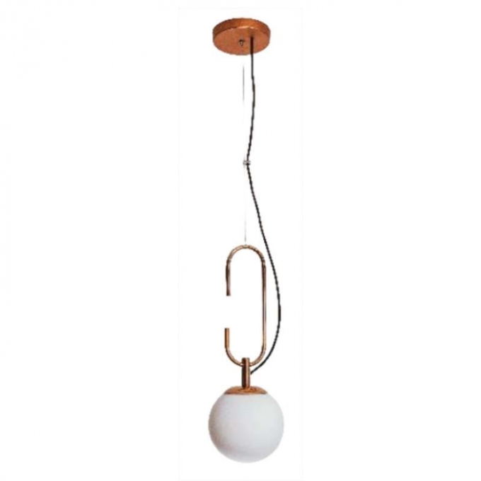 Pendente Usina Quíron Globo Ø140/Gancho 230mm 1L E27 140X400mm 16607/1