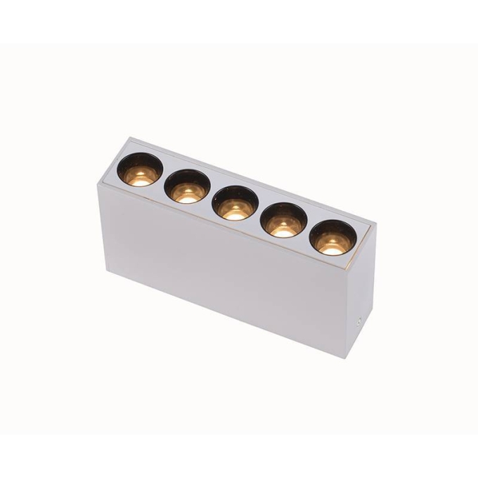  Spot Sobrepor Nordecor Downlight Powerus 5 Focos 10 watts 3000K Branco e Preto IRC90 38° Bivolt 137x35x70mm 6389