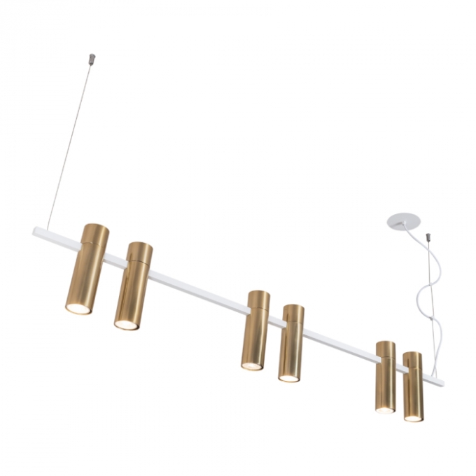 Pendente Usina Tubetto 6L MR16 Foco em Pares 57X1300X200mm 16961/6
