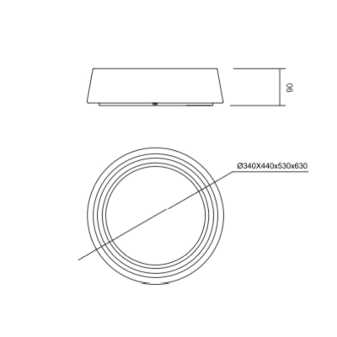 Plafon Usina Dândi Led 16,4 watts Ø340X90mm 19000/34LED