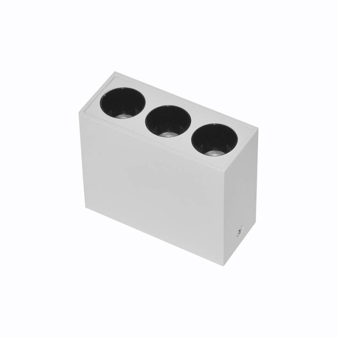  Spot Sobrepor Nordecor Downlight Powerus 3 Focos 6 watts 3000K Branco e Preto IRC90 38° Bivolt 84x36x70mm 6399
