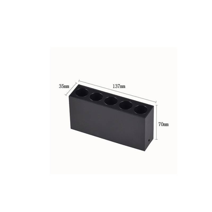  Spot Sobrepor Nordecor Downlight Powerus 5 Focos 10 watts 3000K Preto IRC90 38° Bivolt 137x35x70mm 6390