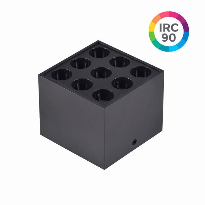  Spot Sobrepor Nordecor Downlight Powerus 9 Focos 18 watts 3000K Preto IRC90 38° Bivolt 96x96x81mm 6388