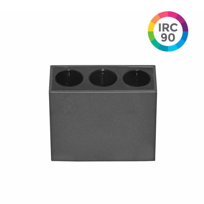  Spot Sobrepor Nordecor Downlight Powerus 3 Focos 6 watts 3000K Preto IRC90 38° Bivolt 84x36x70mm 6400