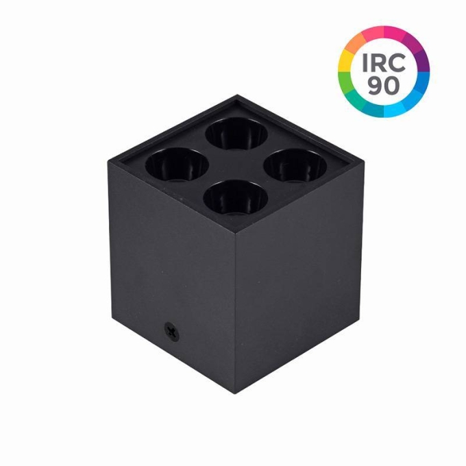  Spot Sobrepor Nordecor Downlight Powerus 4 Focos 8 watts Preto 3000K IRC90 38° Bivolt 66x66x71mm 6386