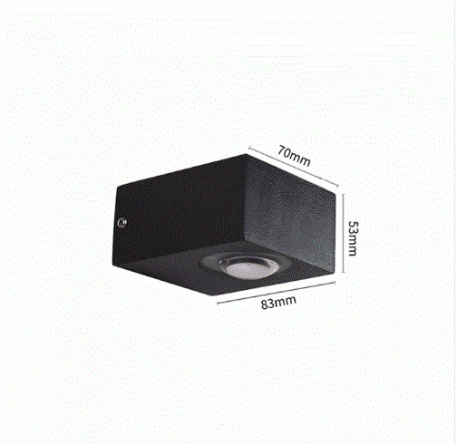 Arandela Nordecor Foluí Preto Retangular Facho Duplo 6 watts 3000K IP65 Bivolt 53x70x83mm 2004