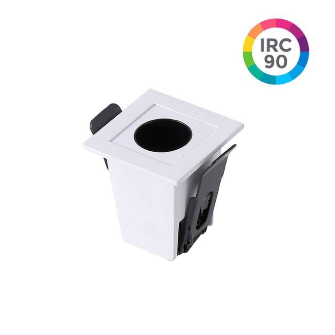Embutido Nordecor Downlight Powerus Branco e Preto 2 watts 3000K IRC90 38° Bivolt 46x46x52mm 6369