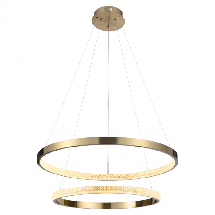 Pendente Usina Imports Intense Duo Dourado Polido 2 Aros 54 watts 3000K Bivolt Ø600mm UI20005/4060DR-P