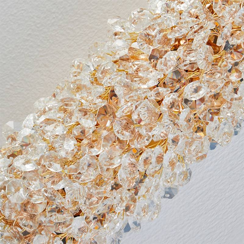 Arandela Nordecor Jou Metal Dourado e Cristal 12 watts 3000K Bivolt 350x120mm 2770
