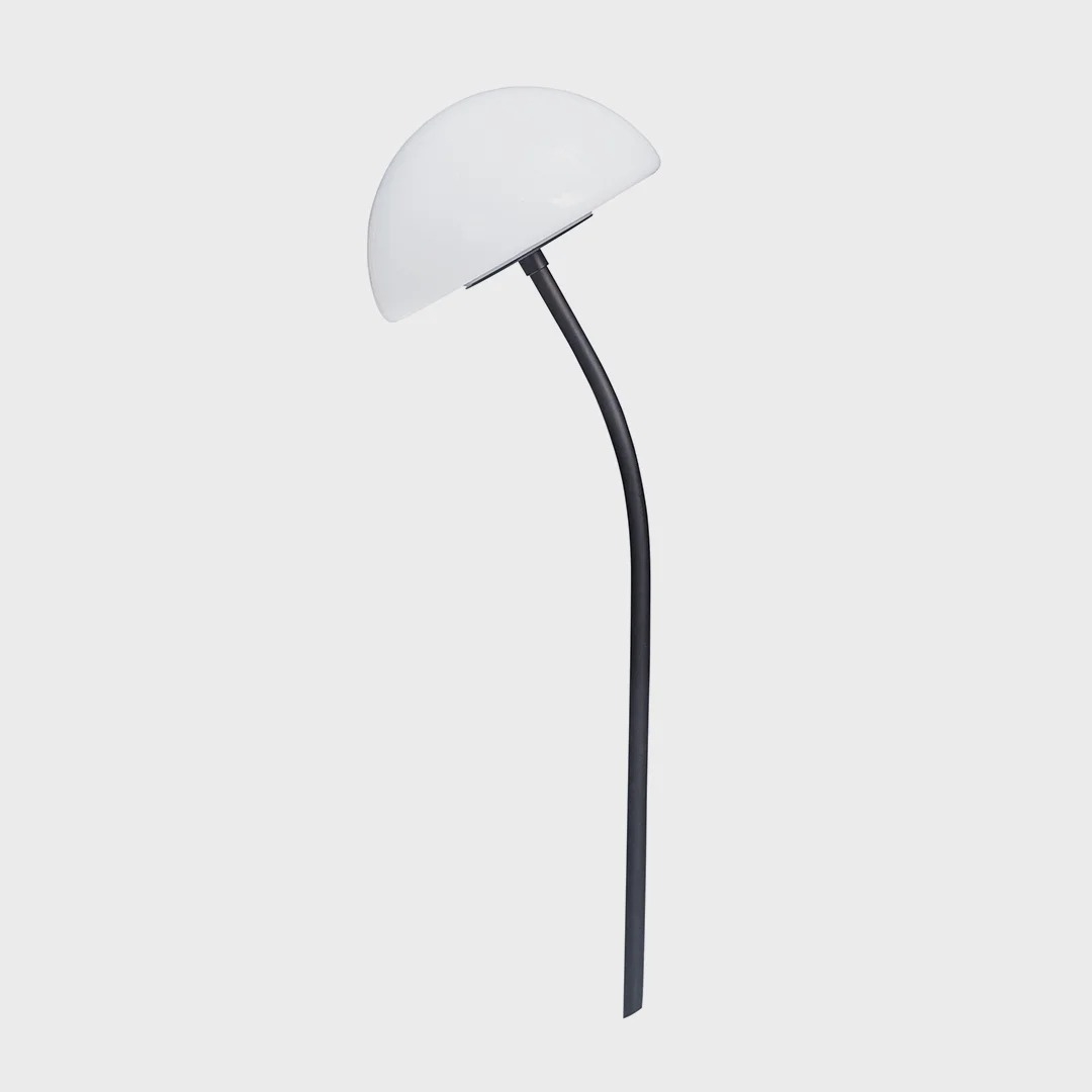 Espeto Madelustre Fiore Cogumelo Metal Preto e Vidro Leitoso Ø200mm 3226PT