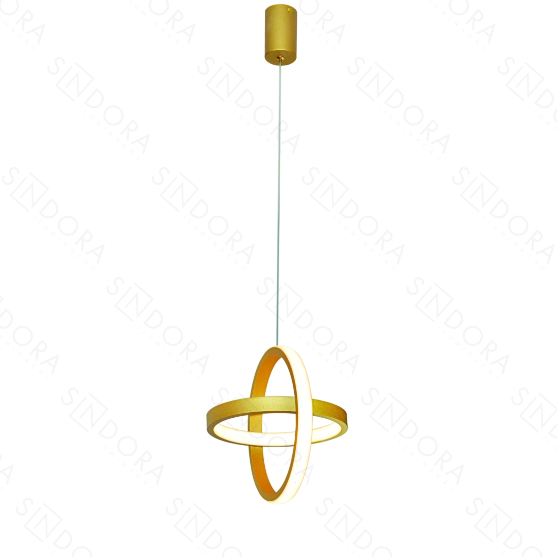 Pendente Sindora Metal Dourado e Silicone 26 watts 3000K Bivolt Ø220mm DCD03205
