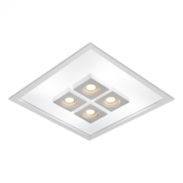 Embutido Usina Box Iluminação Central 8L E27 + 4L MR16 500x500x100mm 30300/50