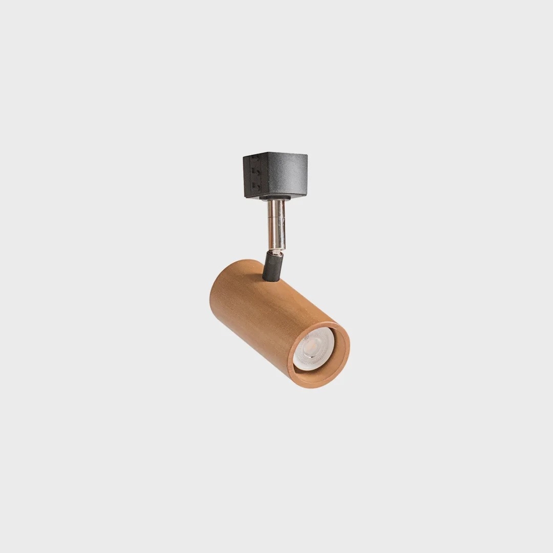 Spot Madelustre Point Madeira Adaptador para Trilho MR11 110x140mm 3245