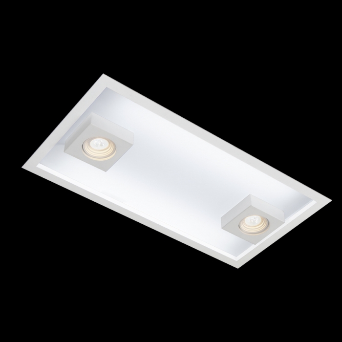 Embutido Usina Box Iluminação 2 Lados 4L T8 600mm + 2L MR16 ﻿325x650x100mm 30326/65F