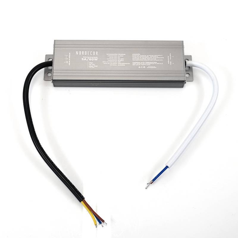Fonte 12V Nordecor Nord IP67 Externo 5A 60 watts Bivolt 7137