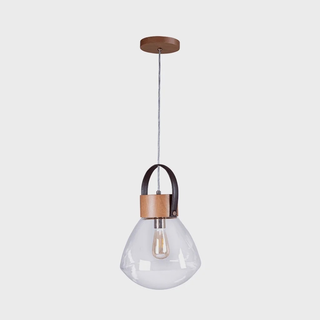 Pendente Madelustre Lampadari Médio Madeira Castanho 1L E27 Ø290mm 2835CT/94