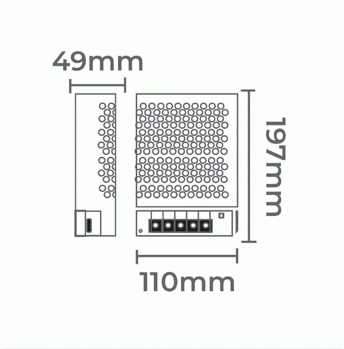 Fonte 24V Nordecor Chaveada 10,42A 250 watts Bivolt IP20 197x110x49mm 7075